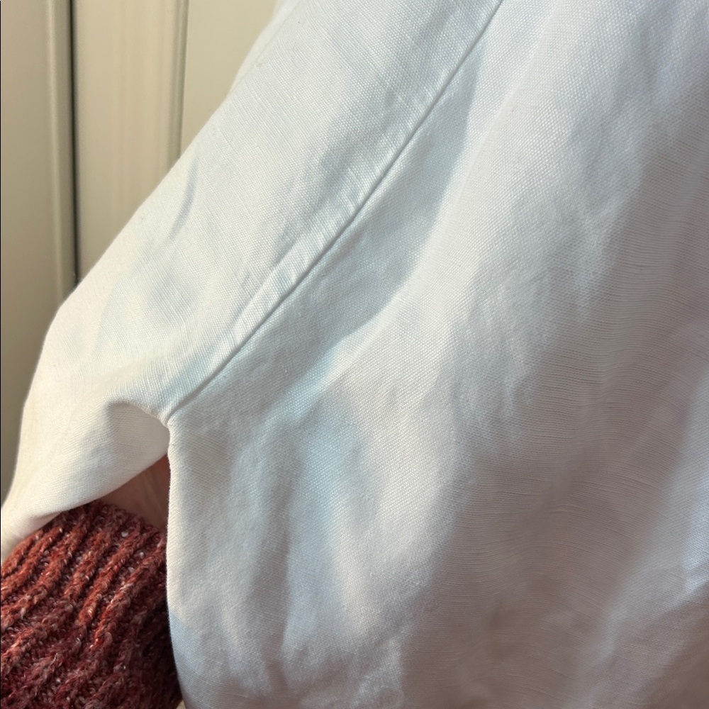 Eileen Fisher Women's White Tencel & Organic Linen Slub Easy Pant size XL - Picture 8 of 10
